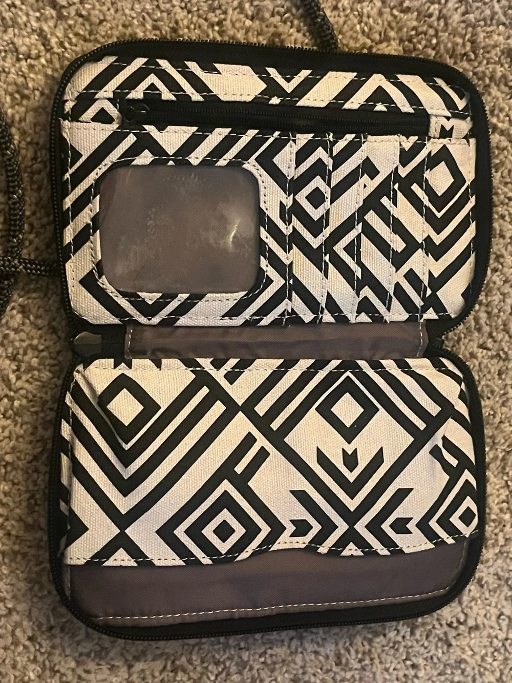 Kavu Black & Cream Geometric Crossbody Phone Case